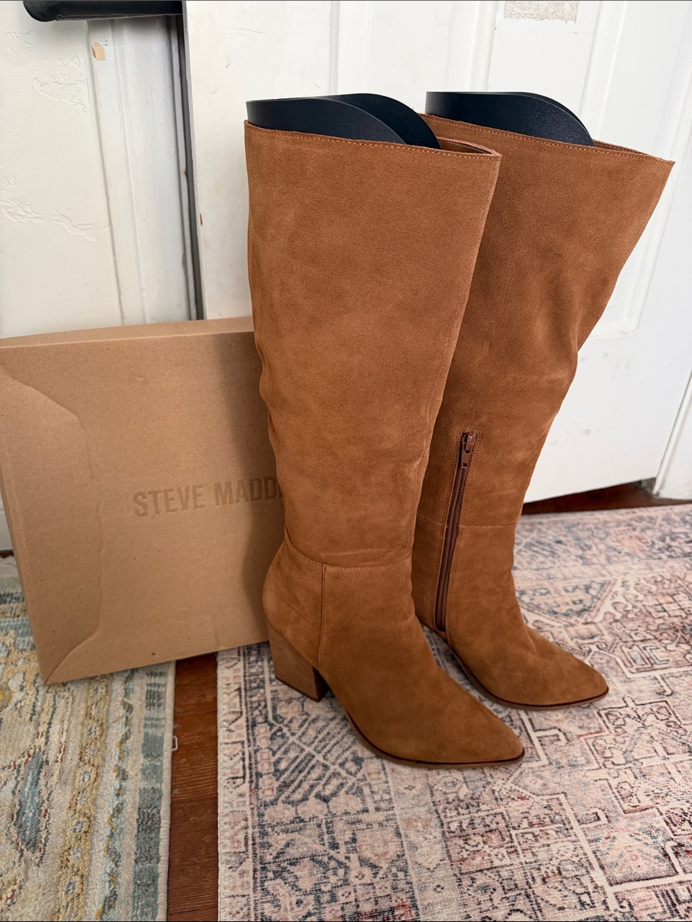 Steve Madden Letty Tall Over-the-Knee Suede Boots in Cognac